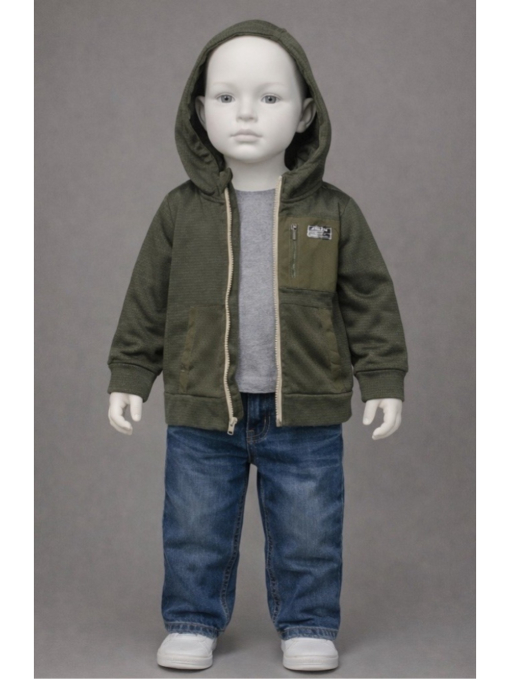 Athletic Works Toddler Boy 3T Green Hooded Puffer Winter Jacket Coat Pre-owned